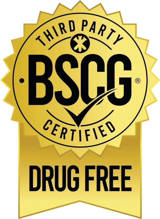 BSCG Certified Drug Free seal